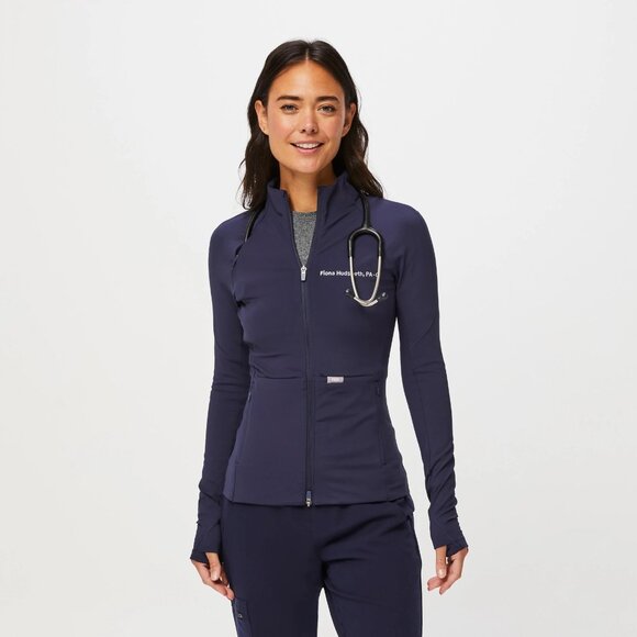 Figs On Shift Contour Knit Jacket in Navy Size X-Small
